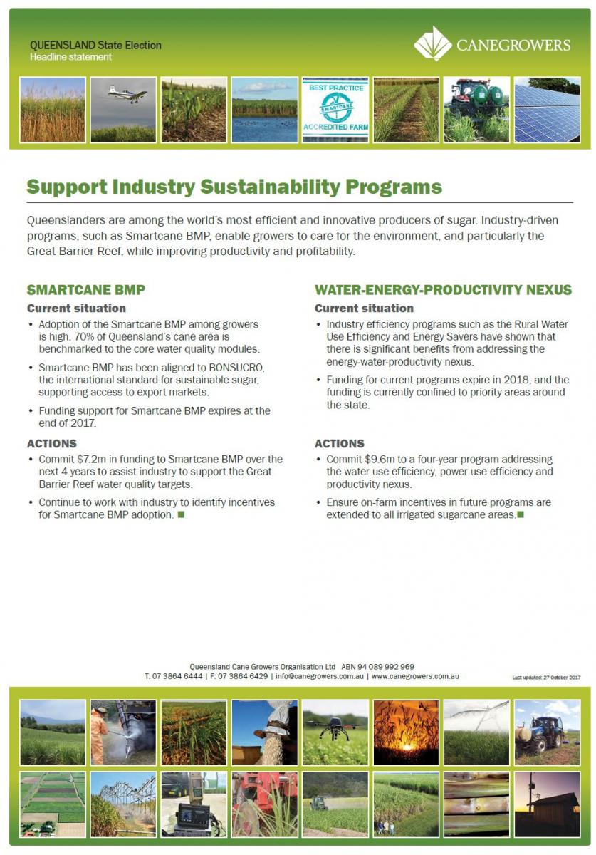 Support industry Sustainability Programs