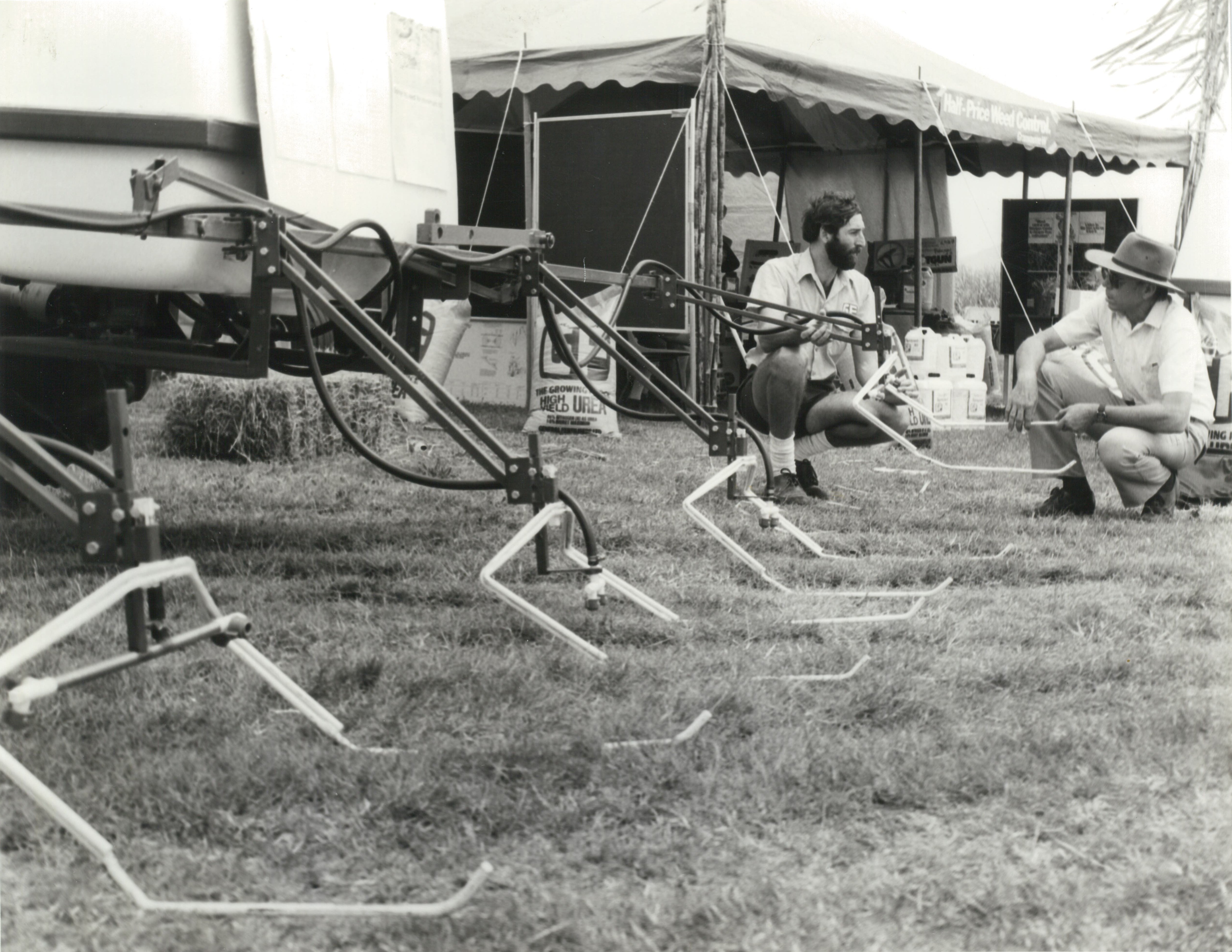 PEST CONTROL Irvin boom sprayer invented by John Irvin left